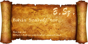 Bahis Szalvátor névjegykártya